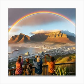 A Image Of A Beautiful Rainbow Over Cape Town 3 Canvas Print