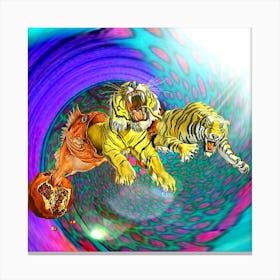Salvador - Dali - tiger- photo montage Canvas Print