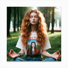 Meditating Girl shambavi mudra Canvas Print