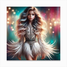 Beautiful Girl With Long Hair 2 Canvas Print