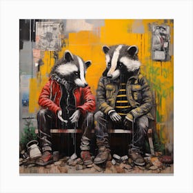 Two Badgers Canvas Print