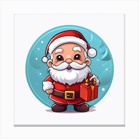 Santa Claus With Gift 1 Canvas Print