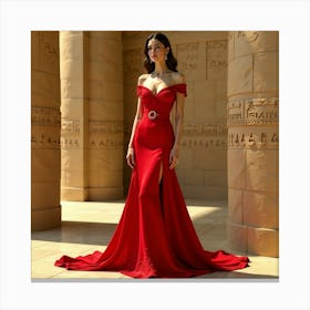 Red Evening Dress 3 Canvas Print