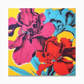 Iris 1 Pop Art Illustration Square Canvas Print