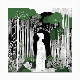 Woman In The Forest 3 Canvas Print