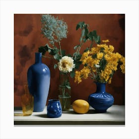 Blues And Yellows Canvas Print