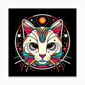 Psychedelic Cat 1 Canvas Print