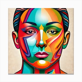 Colorful Face Of A Woman Canvas Print