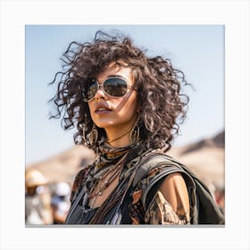 Woman At A Music Festival Canvas Print