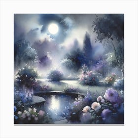 Moonlit Garden (2) Canvas Print