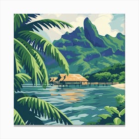 A Tahiti In French Polynesia Vector Design Illus 1720357339 3 Canvas Print