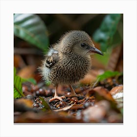 Tiny Bird In The Forest Canvas Print