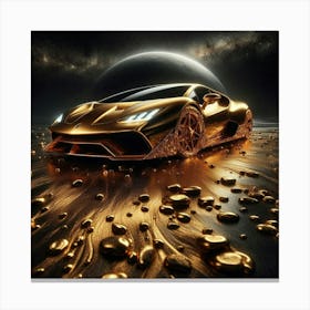 Golden Lamborghini 29 Canvas Print