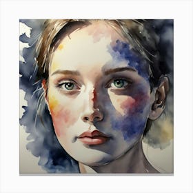 Watercolor Of A Girl 10 Canvas Print