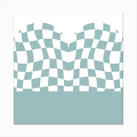 Blue Checkered Vintage Pattern Canvas Print