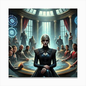 Political Intrigue Scene Canvas Print