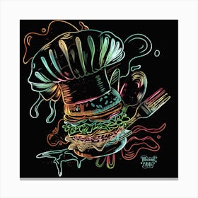 Burger Illustration Canvas Print