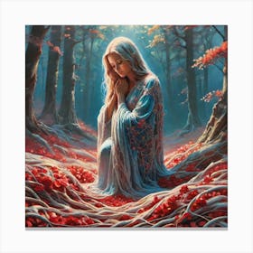 Woman In The Forest 3 Canvas Print
