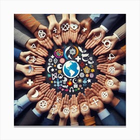 Hands Of People Around The World Canvas Print