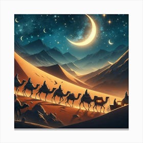 Bedouin Caravans On 1st Day Lunar Month 1 Canvas Print