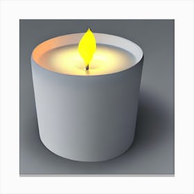 Candle On A Grey Background Canvas Print