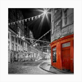 Charming Colorkey Evening Impression At West Bow Edinburgh Canvas Print