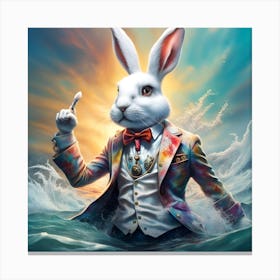 Rabbit In The Ocean Canvas Print