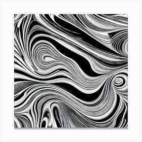 Abstract Black And White Swirl Pattern Canvas Print