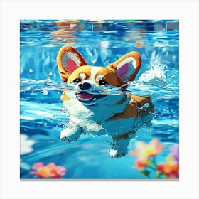 Corgi Painting Canvas Print