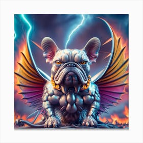 Lightning Bulldog Canvas Print