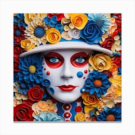 Woman Dressed In Flowers Canvas Print