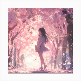 Sakura Chery Blossoms Anime Canvas Print