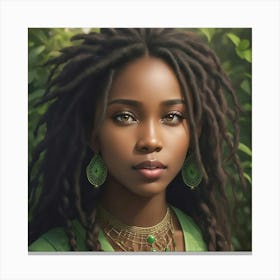 Green Goddess with Ebony Grace Canvas Print