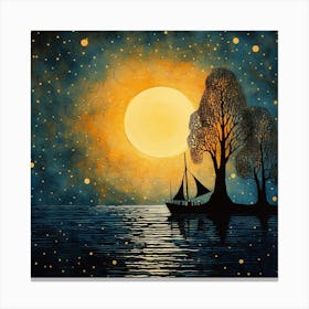 Moonlight On The Water 1 Canvas Print