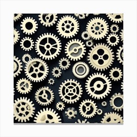 Gears On Black Background 2 Canvas Print