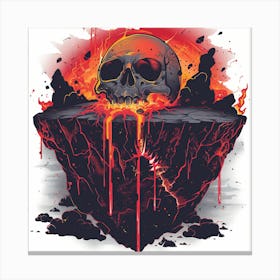 Skull On Fire 1 Canvas Print