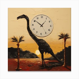 Dinosaur Clock Canvas Print