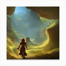 Woman In A Cave Canvas Print