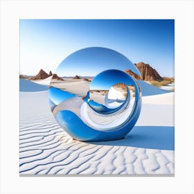 Sphere In The Desert 10 Canvas Print