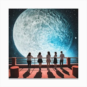 Moon And The Stars 16 Canvas Print