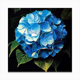 Blue Hydrangea Art Canvas Print