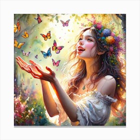 Butterfly Girl Canvas Print