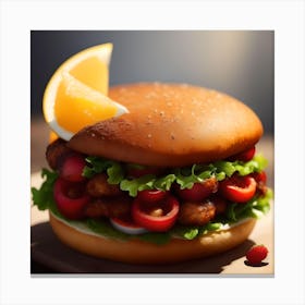 Chicken Burger Canvas Print