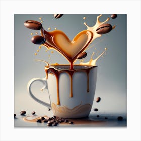 Heart Coffee Pouring Canvas Print