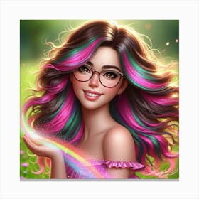 Rainbow Girl Canvas Print