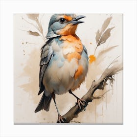 Bird On A Branch Canvas Print