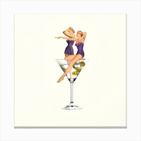 Two Ladies In A Martini Canvas Print