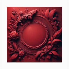 Red Floral Frame Canvas Print