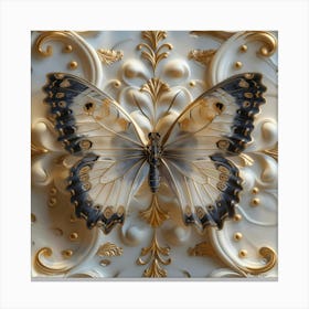 Butterfly On A Wall Canvas Print