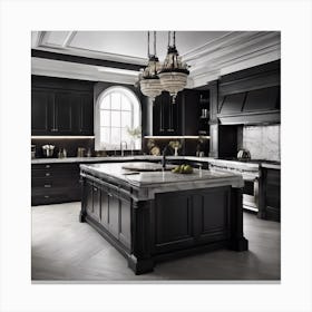 Black Kitchen Canvas Print